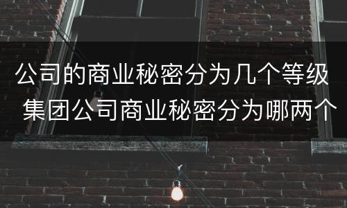 公司的商业秘密分为几个等级 集团公司商业秘密分为哪两个等级