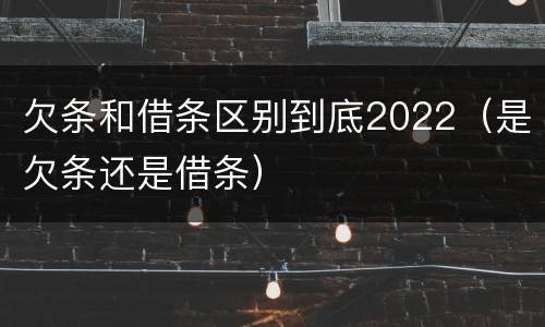 欠条和借条区别到底2022（是欠条还是借条）