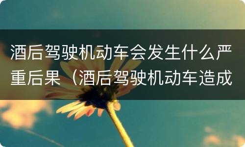 酒后驾驶机动车会发生什么严重后果（酒后驾驶机动车造成严重后果的）
