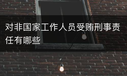 对非国家工作人员受贿刑事责任有哪些