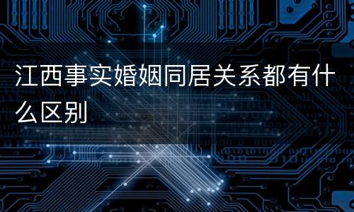 江西事实婚姻同居关系都有什么区别