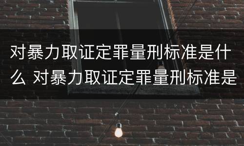 对暴力取证定罪量刑标准是什么 对暴力取证定罪量刑标准是什么