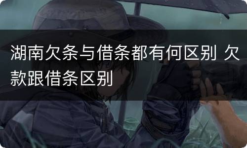 湖南欠条与借条都有何区别 欠款跟借条区别