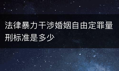 法律暴力干涉婚姻自由定罪量刑标准是多少