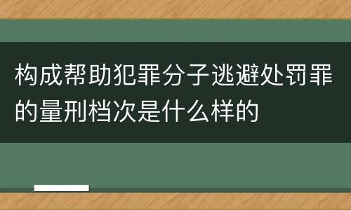 构成帮助犯罪分子逃避处罚罪的量刑档次是什么样的