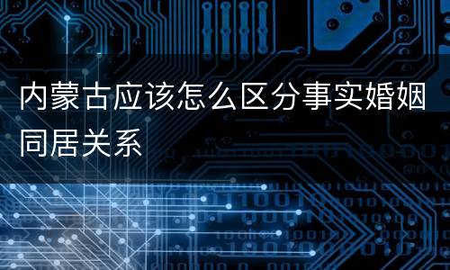 内蒙古应该怎么区分事实婚姻同居关系