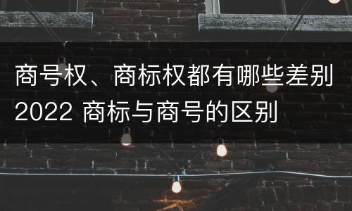 商号权、商标权都有哪些差别2022 商标与商号的区别