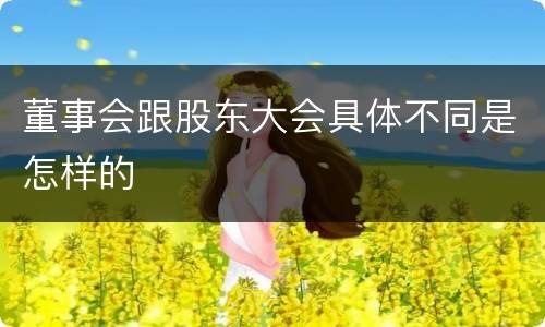 董事会跟股东大会具体不同是怎样的