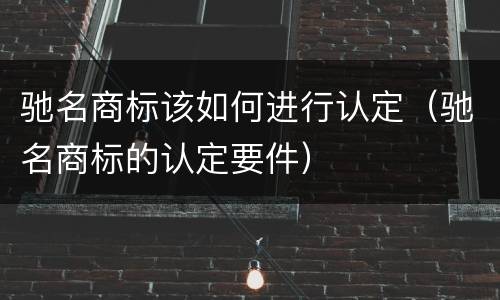 驰名商标该如何进行认定（驰名商标的认定要件）
