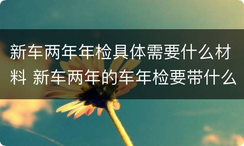 新车两年年检具体需要什么材料 新车两年的车年检要带什么资料