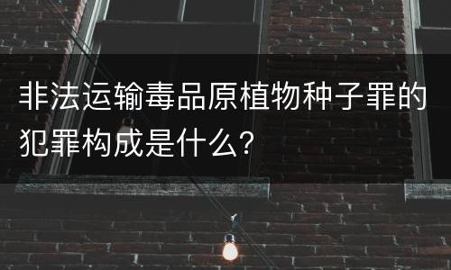 非法运输毒品原植物种子罪的犯罪构成是什么？