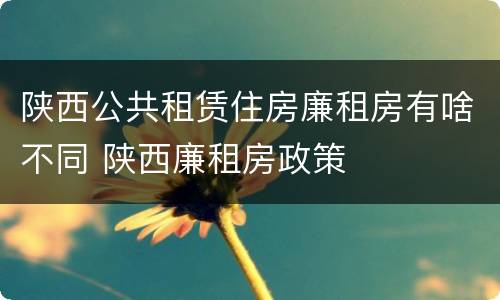 陕西公共租赁住房廉租房有啥不同 陕西廉租房政策