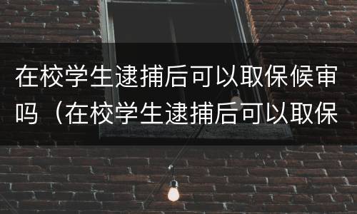 在校学生逮捕后可以取保候审吗（在校学生逮捕后可以取保候审吗知乎）