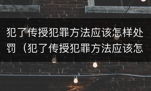 犯了传授犯罪方法应该怎样处罚（犯了传授犯罪方法应该怎样处罚呢）