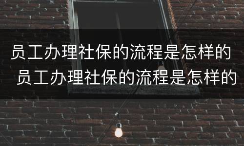 员工办理社保的流程是怎样的 员工办理社保的流程是怎样的呀