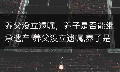 养父没立遗嘱，养子是否能继承遗产 养父没立遗嘱,养子是否能继承遗产