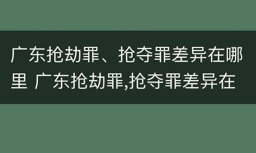 广东抢劫罪、抢夺罪差异在哪里 广东抢劫罪,抢夺罪差异在哪里可以查到