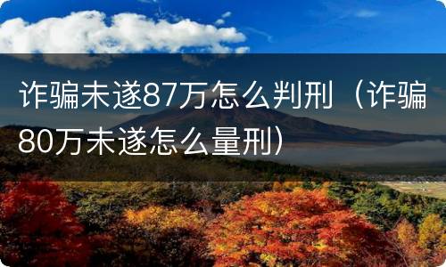 诈骗未遂87万怎么判刑（诈骗80万未遂怎么量刑）