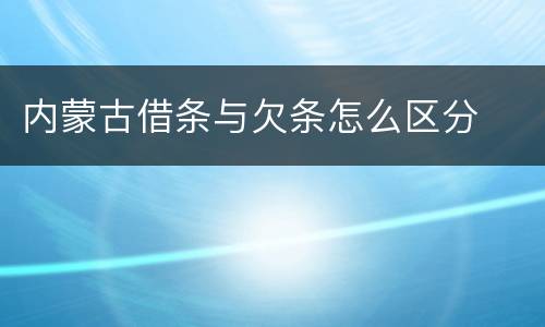 内蒙古借条与欠条怎么区分