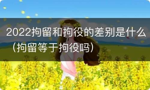 2022拘留和拘役的差别是什么（拘留等于拘役吗）