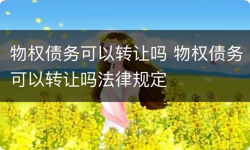 物权债务可以转让吗 物权债务可以转让吗法律规定