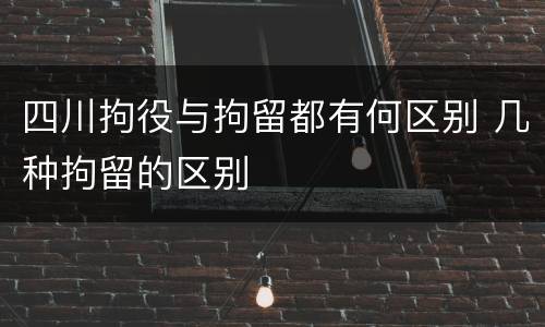 四川拘役与拘留都有何区别 几种拘留的区别