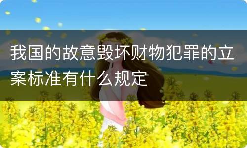 我国的故意毁坏财物犯罪的立案标准有什么规定
