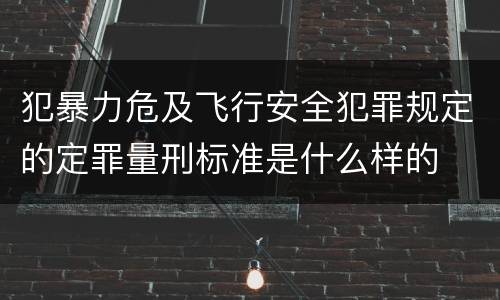 犯暴力危及飞行安全犯罪规定的定罪量刑标准是什么样的