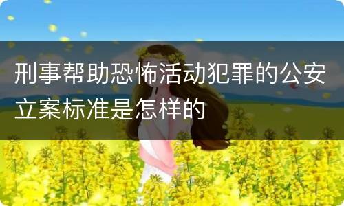 刑事帮助恐怖活动犯罪的公安立案标准是怎样的