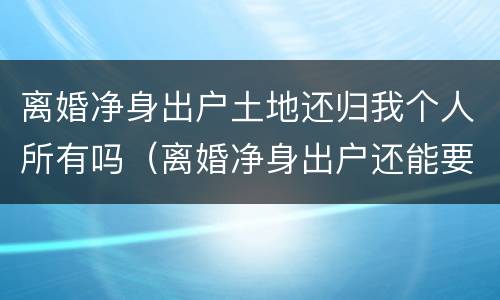 离婚净身出户土地还归我个人所有吗（离婚净身出户还能要财产）