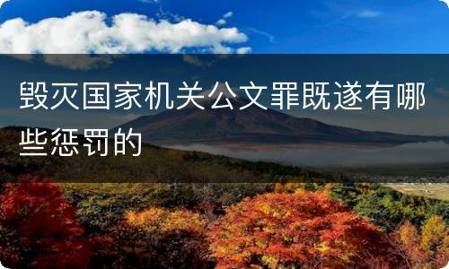 毁灭国家机关公文罪既遂有哪些惩罚的