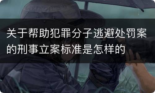 关于帮助犯罪分子逃避处罚案的刑事立案标准是怎样的