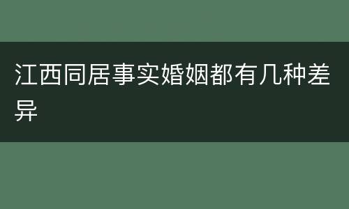 江西同居事实婚姻都有几种差异