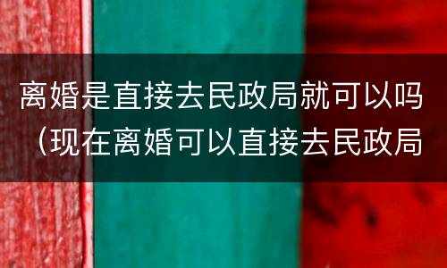 离婚是直接去民政局就可以吗（现在离婚可以直接去民政局吗）
