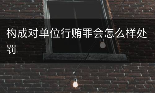 构成对单位行贿罪会怎么样处罚