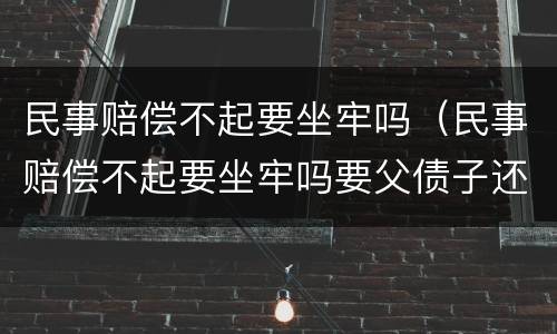 民事赔偿不起要坐牢吗（民事赔偿不起要坐牢吗要父债子还吗）