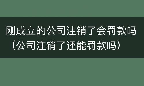 刚成立的公司注销了会罚款吗（公司注销了还能罚款吗）