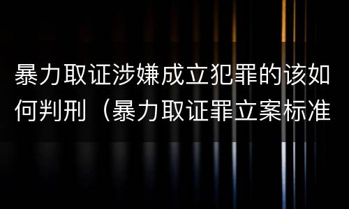 暴力取证涉嫌成立犯罪的该如何判刑（暴力取证罪立案标准）