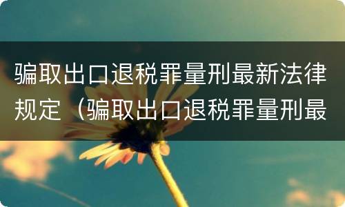 骗取出口退税罪量刑最新法律规定（骗取出口退税罪量刑最新法律规定是多少）