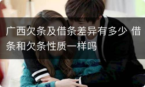 广西欠条及借条差异有多少 借条和欠条性质一样吗