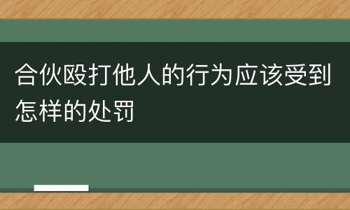 合伙殴打他人的行为应该受到怎样的处罚