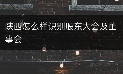 陕西怎么样识别股东大会及董事会