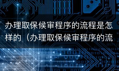 办理取保候审程序的流程是怎样的（办理取保候审程序的流程是怎样的呢）
