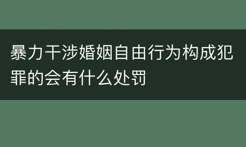 暴力干涉婚姻自由行为构成犯罪的会有什么处罚
