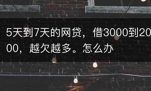 5天到7天的网贷，借3000到2000，越欠越多。怎么办