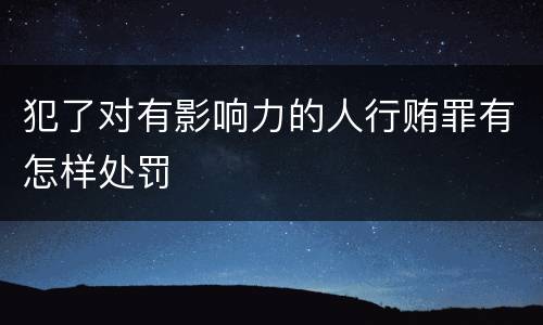 犯了对有影响力的人行贿罪有怎样处罚
