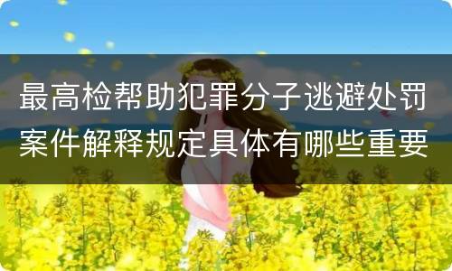 最高检帮助犯罪分子逃避处罚案件解释规定具体有哪些重要内容