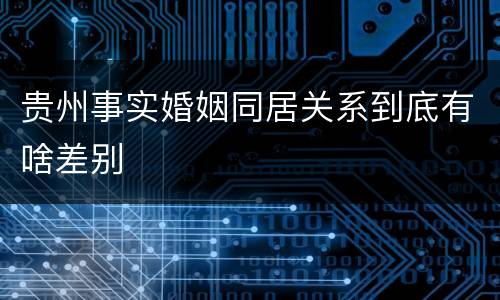 贵州事实婚姻同居关系到底有啥差别