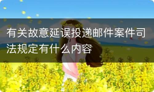 有关故意延误投递邮件案件司法规定有什么内容