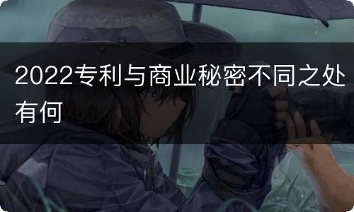 2022专利与商业秘密不同之处有何